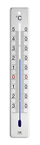 TFA Dostmann Analoges Innen-Außen-Thermometer, Edelstahl glänzend, (L) 45 x (B) 9 x (H) 280 mm