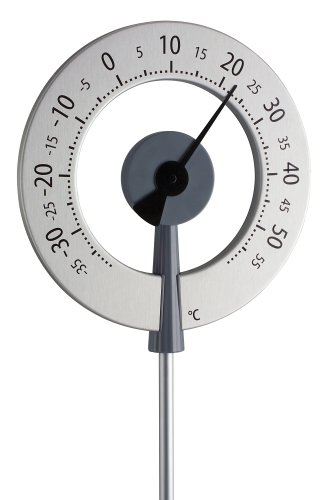TFA Dostmann Lollipop analoges Design-Gartenthermometer, 12.2055.10, wetterfest, mit großen Ziffern, L 240 x B 55 x H 950 mm